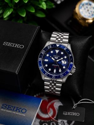 Seiko 5 Sports GMT Thong BLue Dial Limited Edition Men  SSK005K1