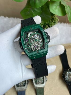 Hublot Bigbang Square Green Black Leather Belt AT519
