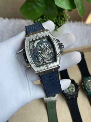 Hublot Bigbang Square Silver Blue Leather Belt AT519