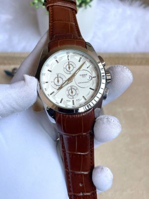 Tissot Couturier Chronograph Brown SIlver White AT298