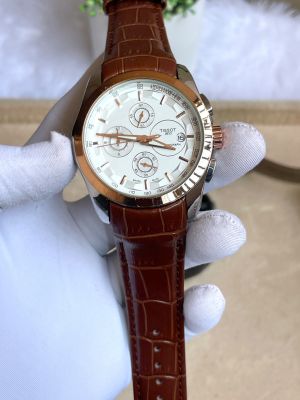 Tissot Couturier Chronograph Brown Copper White AT298