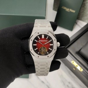 AP TOURBILLON RED DIAL BACK OPEN