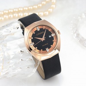Citizen Mens leather belt Watch