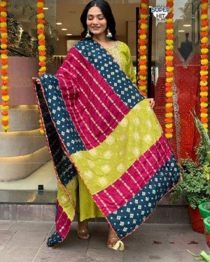 Exclusive Fully Stitched Viscose Chanderi Kurti Set with Heavy Hand Embroidery & Jacquard Dupatta  3 Piece Premium Suit