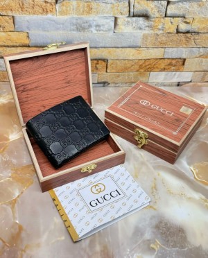 GUCC_I BLACK_WALLETS _WOOD_ BOX