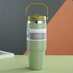 Ice Flow Flip Straw And Handle 30 oz Green
