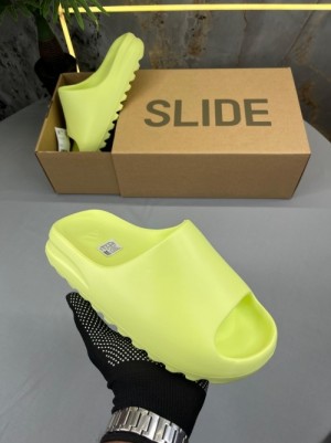 Ua . yeezy slides glow green quality with og box 