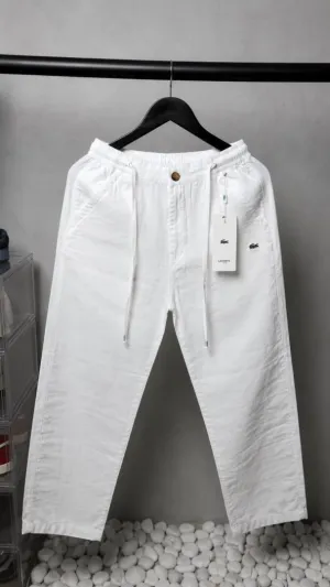 High Quality Lacost Linen Pants 2649