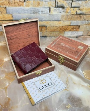 GUCC_I WALLETS _WOOD_ BRAND BOX