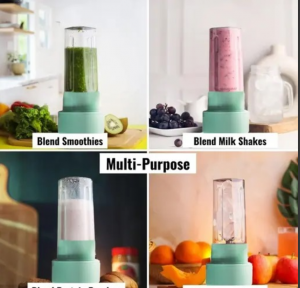 Portable Electric Juicer with Glass Mason Jar & Plastic Mixer  Mini Juicer Blender for Shakes & Smoothies  Compact & Easy-to-Use Single Blender Set for Fruits & Veggies