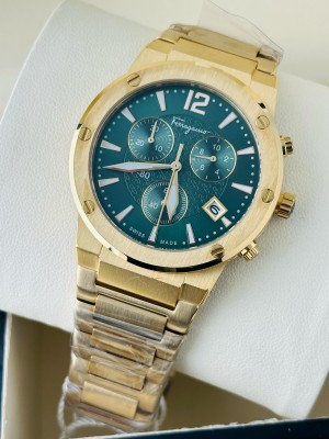 FERRAGAMO Gold-Green Premium Watch
