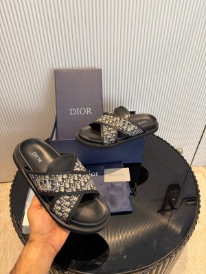 Di_or alias sandal black oblique jacquard