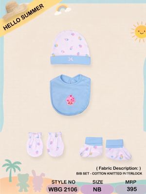 Newborn Baby Cotton Bib Cap Mittens & Booties Set (5-Piece Essential Combo)