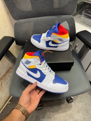 Ni_ke air jordan 1 mid royal blue laser orange