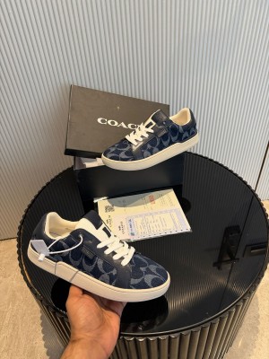 Wmn Coa_ch clip court low top sneaker canvas for her navy