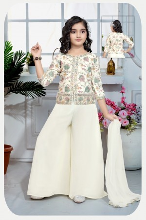 Premium Floral Embroidered Peplum Top & Palazzo Set