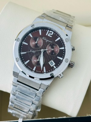 FERRAGAMO Silver-Brown Premium Watch