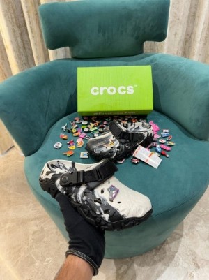 Croc.s All Terrain Atlas BlackWhite Clogs Sandals FIXED 2 Jibbitz Free