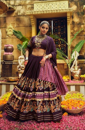 Premium Rayon Foil Print Lehenga Choli Set for Navratri Garba  RR-06  Embroidered Blouse & Dupatta  Ready to Wear Premium Rayon Foil Print Lehenga Choli Set for Navratri Garba  RR-06  Embroidered Blouse & Dupatta  Ready to Wear