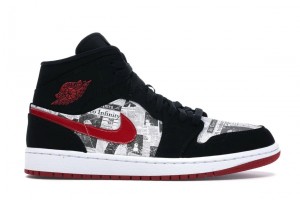  NIK.E AIR JORDAN 1 MID NEWSPAPER