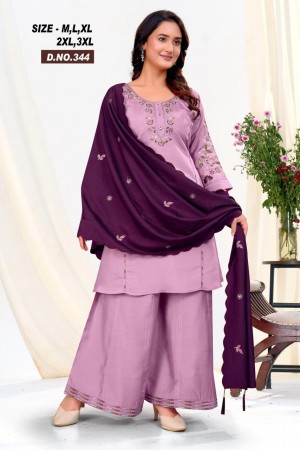 Heavy Bombay Silk Short Kurti with Divided Palazzo & Dupatta  Embroidery & Handwork  Sizes M3XL  Premium Ethnic Set for Women