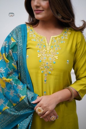 Premium Heavy Embroidered Viscose Chanderi Kurti Set with Lace Dupatta  Full Stitched  Sizes S to XXL Mustard Yellow Premium Heavy Embroidered Viscose Chanderi Kurti Set with Lace Dupatta  Full Stitched  Sizes S to XXL Mustard Yellow