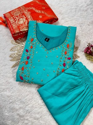 Premium Roman Silk Kurti with Handwork Pant & Heavy Jacquard Dupatta  Elegant Ethnic Set  Sizes M to 3XL Premium Roman Silk Kurti with Handwork Pant & Heavy Jacquard Dupatta  Elegant Ethnic Set  Sizes M to 3XL