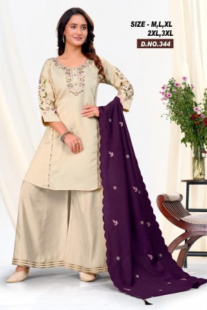 Heavy Bombay Silk Short Kurti with Divided Palazzo & Dupatta  Embroidery & Handwork  Sizes M3XL  Premium Ethnic Set for Women