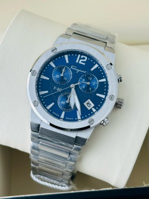 FERRAGAMO Silver-Blue Premium Watch