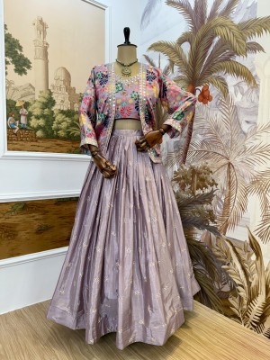 Premium Chinon Lehenga Blouse & Koti Set - RR-36 Heavy Embroidery Wedding Wear