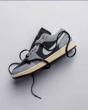 Ni_ke air jordan 1 low se light smoke grey noir