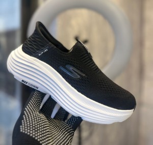 SKETCHER_S SLIP INS MAX CUSHIONING PREMIER [BLACK  WHITE] FOR HER 2905025