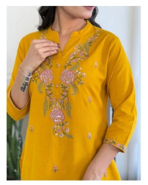 Monica Heavy Embroidery Rayon Slub Kurta Set with Dupatta & Pants for Women & Girls  Premium Stitched 3-Piece Suit (S-XXL) Monica Heavy Embroidery Rayon Slub Kurta Set with Dupatta & Pants for Women & Girls  Premium Stitched 3-Piece Suit (S-XXL)