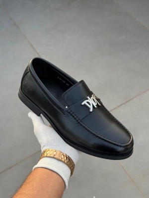 D_IOR LEATHER LOAFERS Black Gold Black Silver