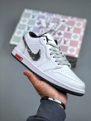 N_ike air jordan retro 1 x L_ouis Vuitton   white black