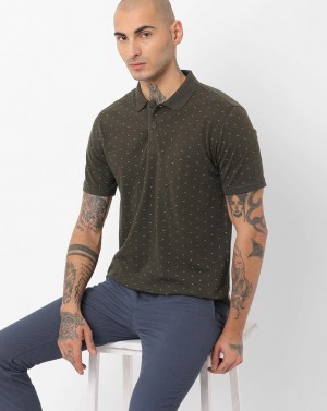 NETPLAY Printed Slim Fit Polo T-shirt with Vented Hem