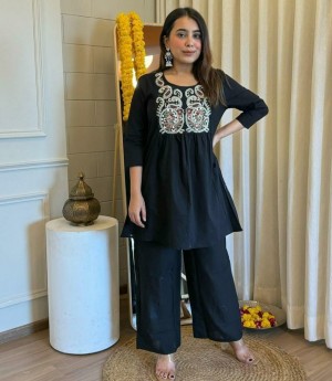 Festival Special Embroidered Cotton Cord Set  Premium Womens Palazzo Suit (M to 3XL)  Limited Edition  Shivshakti Fashion Surat Festival Special Embroidered Cotton Cord Set  Premium Womens Palazzo Suit (M to 3XL)  Limited Edition  Shivshakti Fashion Surat
