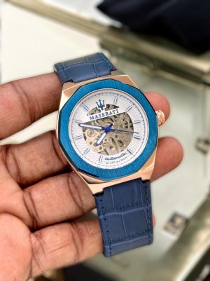Maserati BLUE Leather automatic Watch
